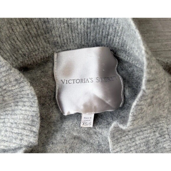 Victorias Secret Gray Cashmere Cardigan Sweater Size XS/S Ruffle - Picture 4 of 7